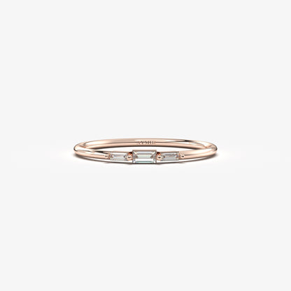 10K Gold Mini Baguette Diamond Ring - 2S159