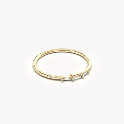 14K Gold Mini Baguette Diamond Ring - 2S159