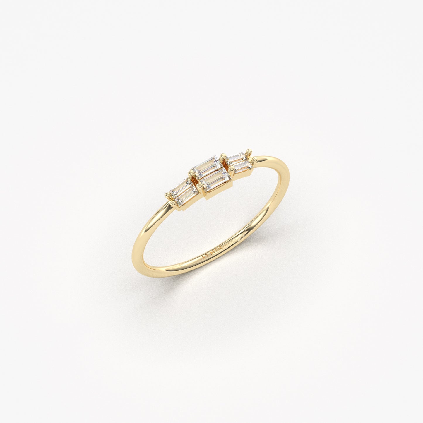 18K Gold Baguette Promise Ring - 2S160