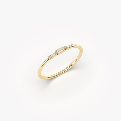 10K Gold Mini Baguette Diamond Ring - 2S159