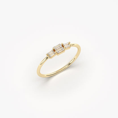 10K Gold Baguette Promise Ring - 2S160