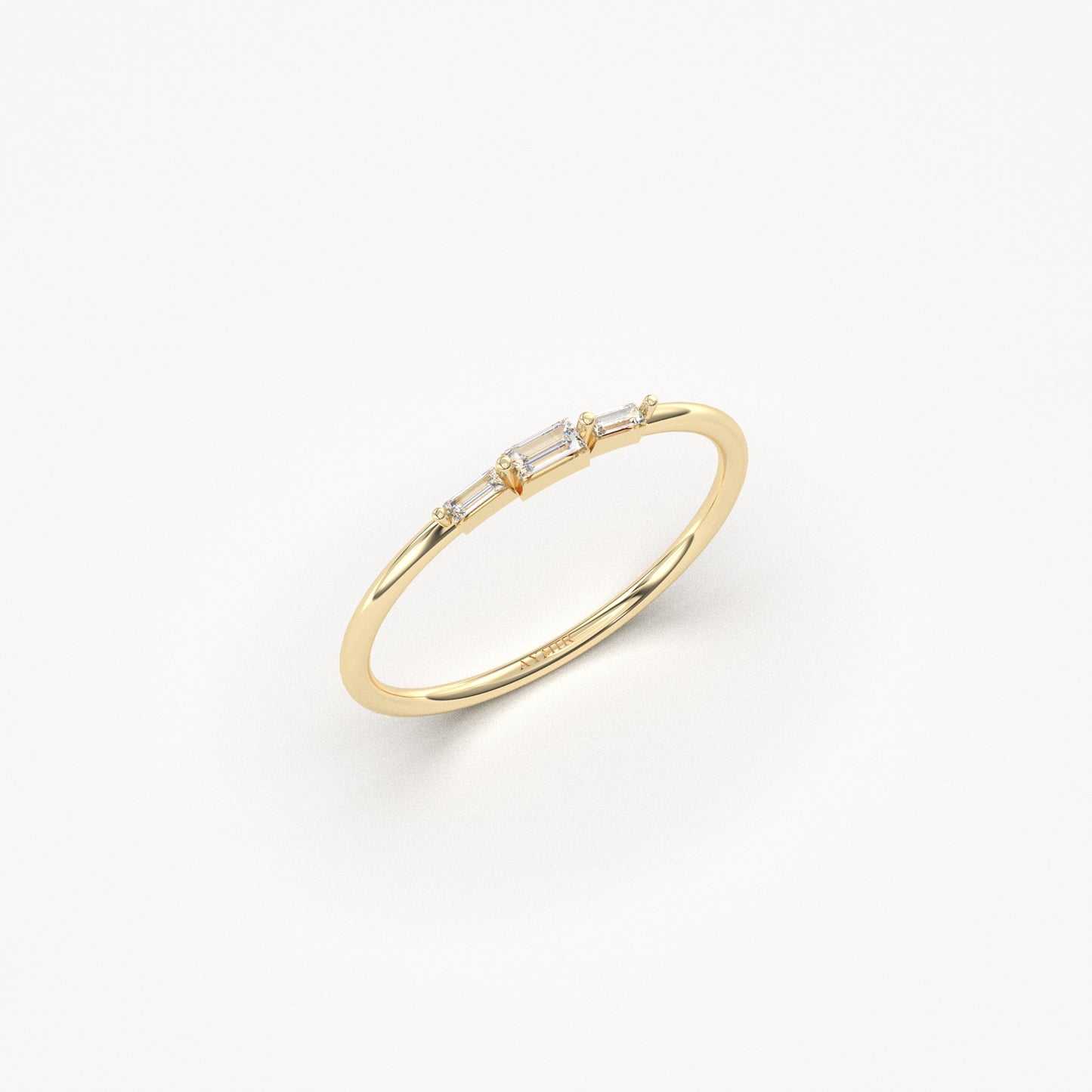 14K Gold Mini Baguette Diamond Ring - 2S159