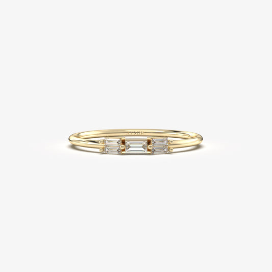 10K Gold Elegant Baguette Diamond Ring - 2S161