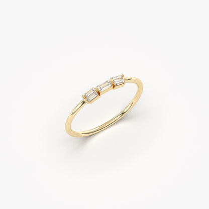 14K Gold Elegant Baguette Diamond Ring - 2S161