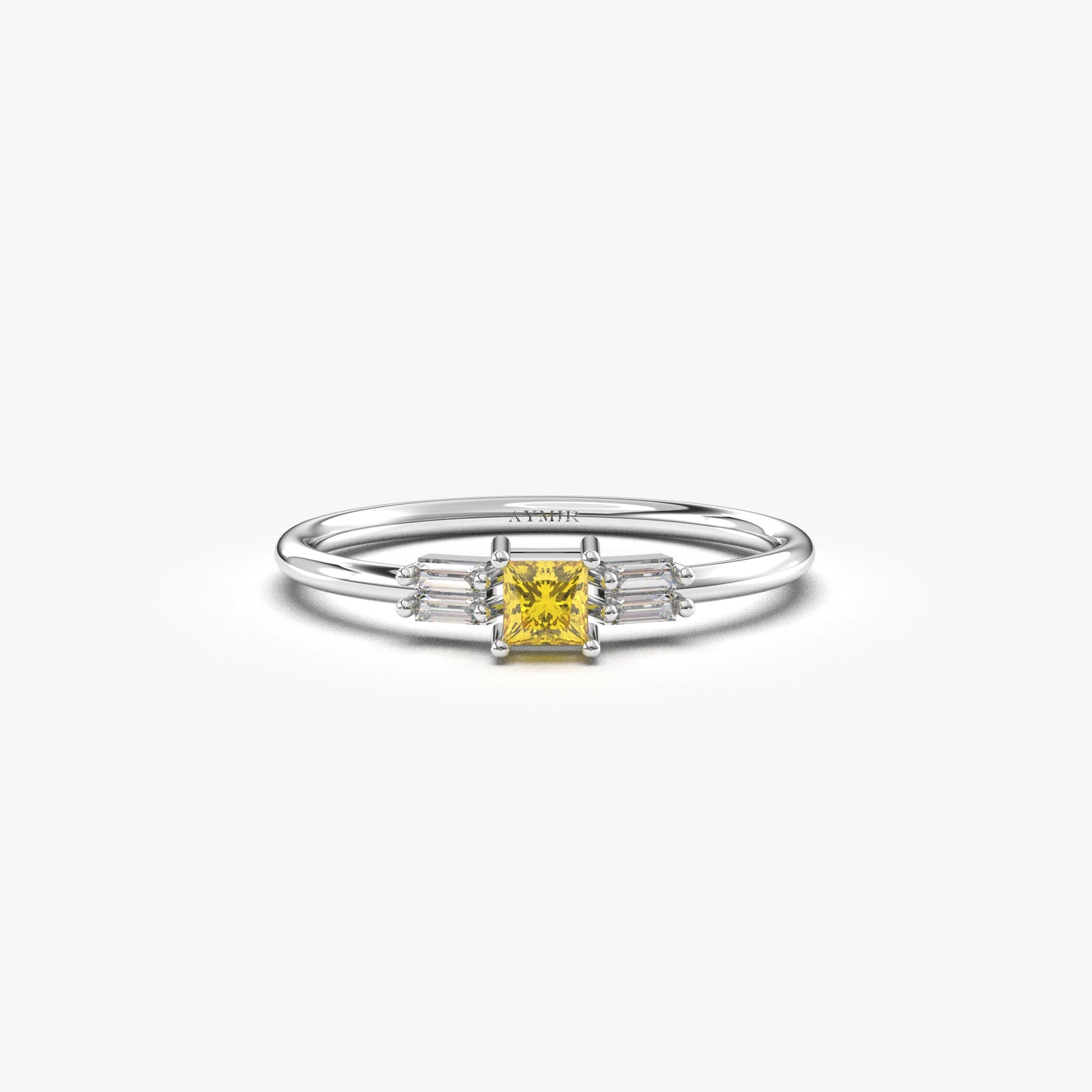 10K Gold Citrine Baguette CZ Ring - 2S162CIT