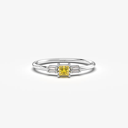 10K Gold Citrine Baguette CZ Ring - 2S162CIT