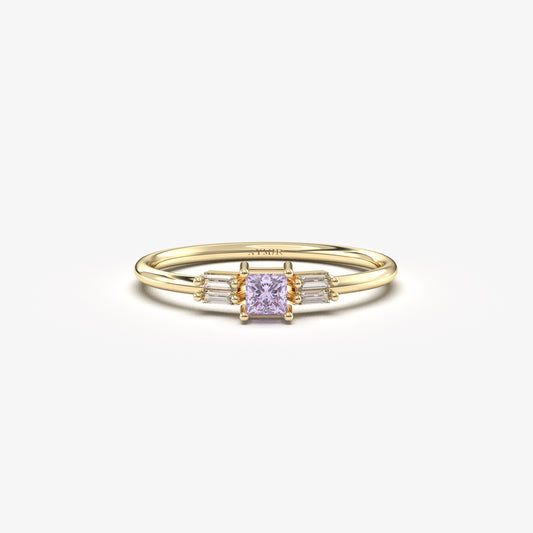 10K Gold Lavender Baguette CZ Ring - 2S162LAV