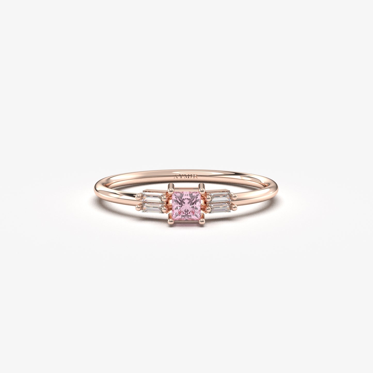 14K Gold Pink Topaz Baguette Ring - 2S162PNK