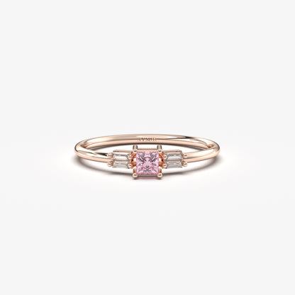 14K Gold Pink Topaz Baguette Ring - 2S162PNK