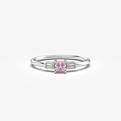 14K Gold Pink Topaz Baguette Ring - 2S162PNK