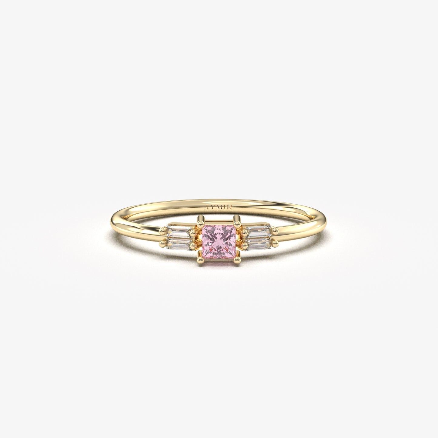 14K Gold Pink Topaz Baguette Ring - 2S162PNK