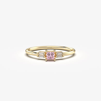 14K Gold Pink Topaz Baguette Ring - 2S162PNK