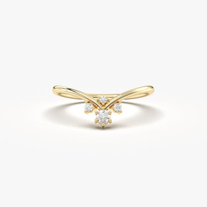 10K Gold Stacking Curve Diamond Ring - 2S163
