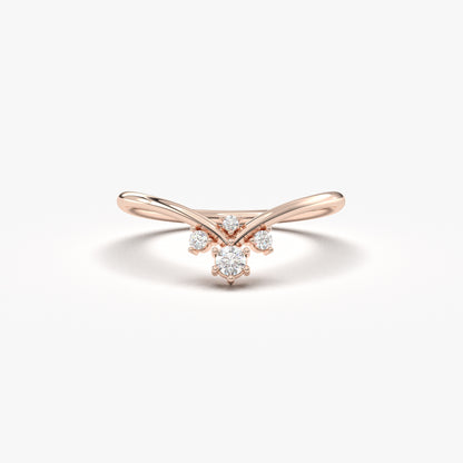 10K Gold Stacking Curve Diamond Ring - 2S163