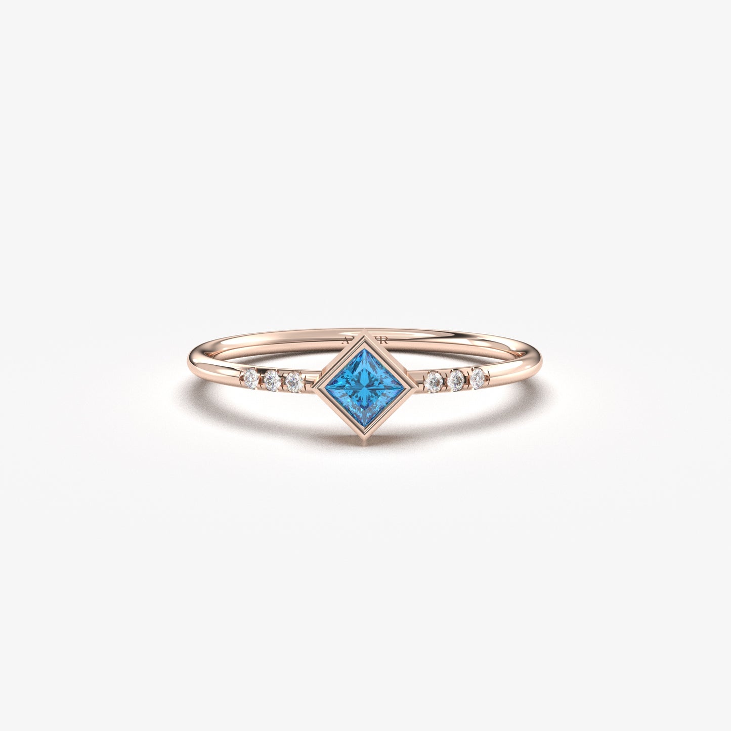 14K Princess Blue Topaz Gold Ring - 2S165SKY