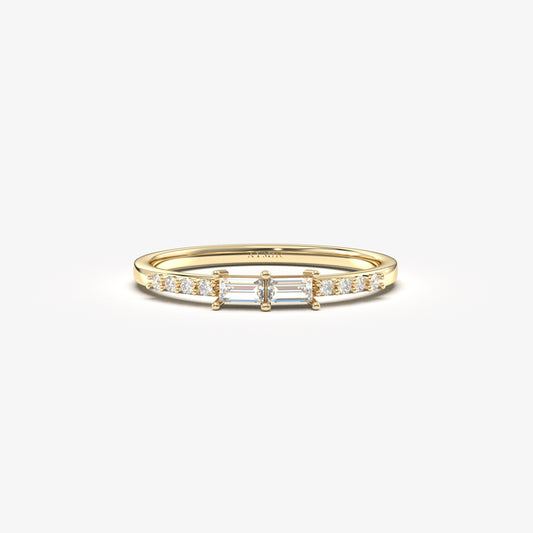 10K Gold Baguette CZ Ring - 2S16DIA