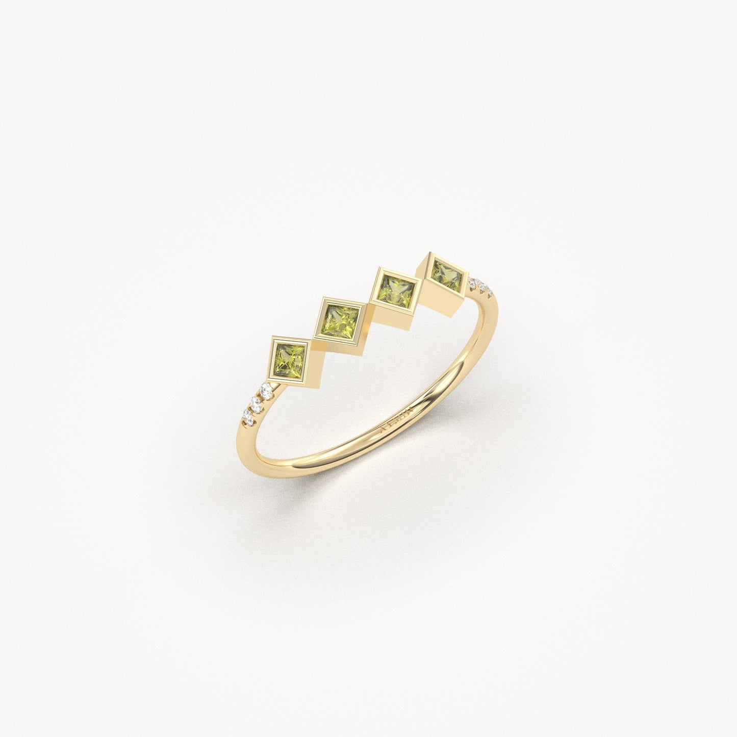 10K Gold Dainty Peridot Ring - 2S170PER