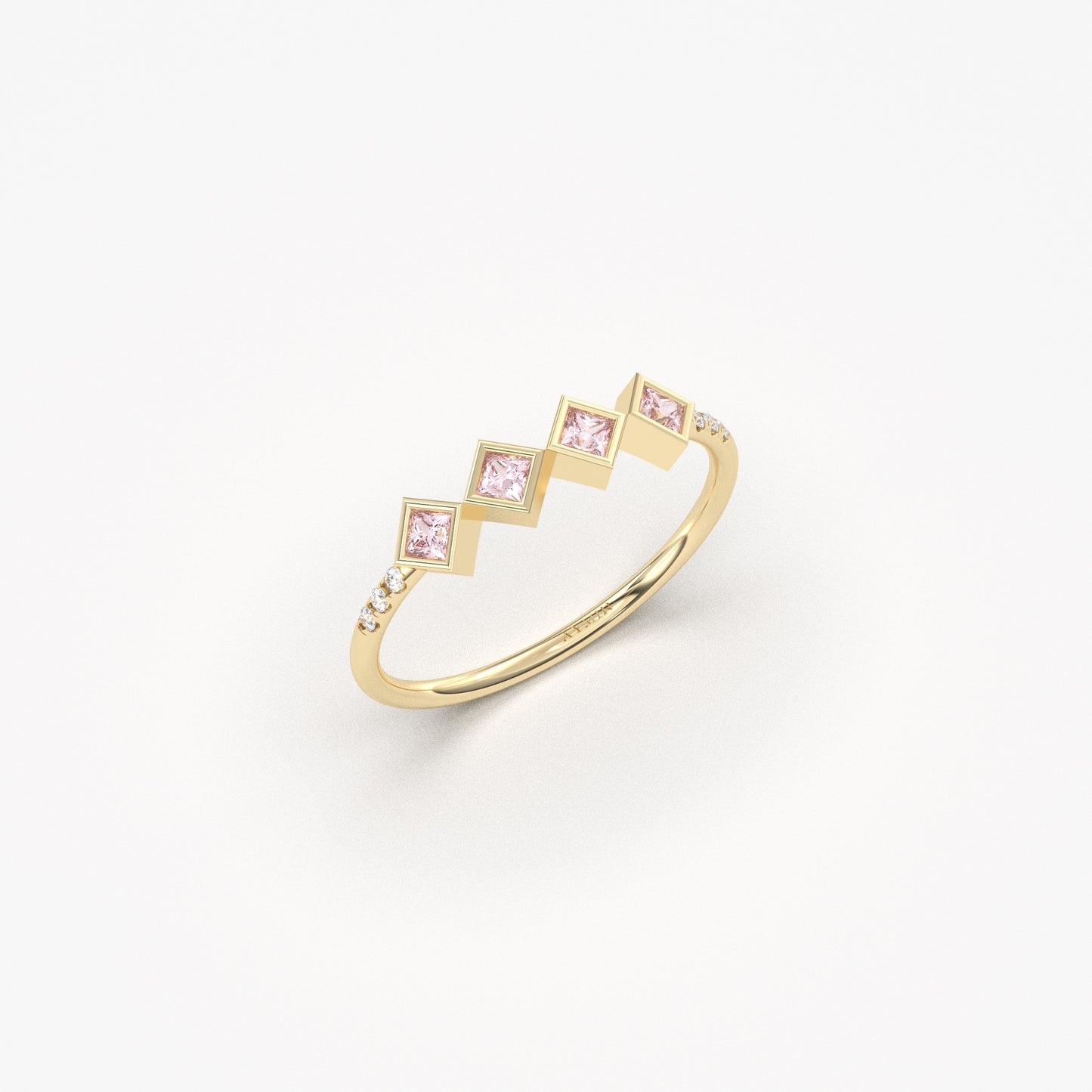 10K Gold Delicate Pink Topaz Ring - 2S170PNK