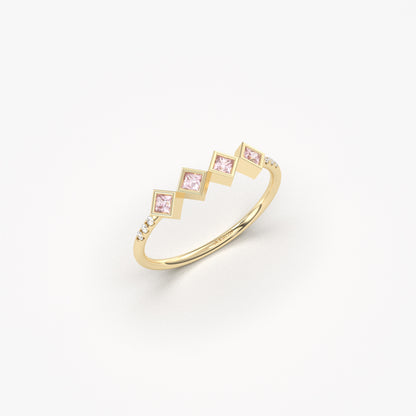 10K Gold Delicate Pink Topaz Ring - 2S170PNK