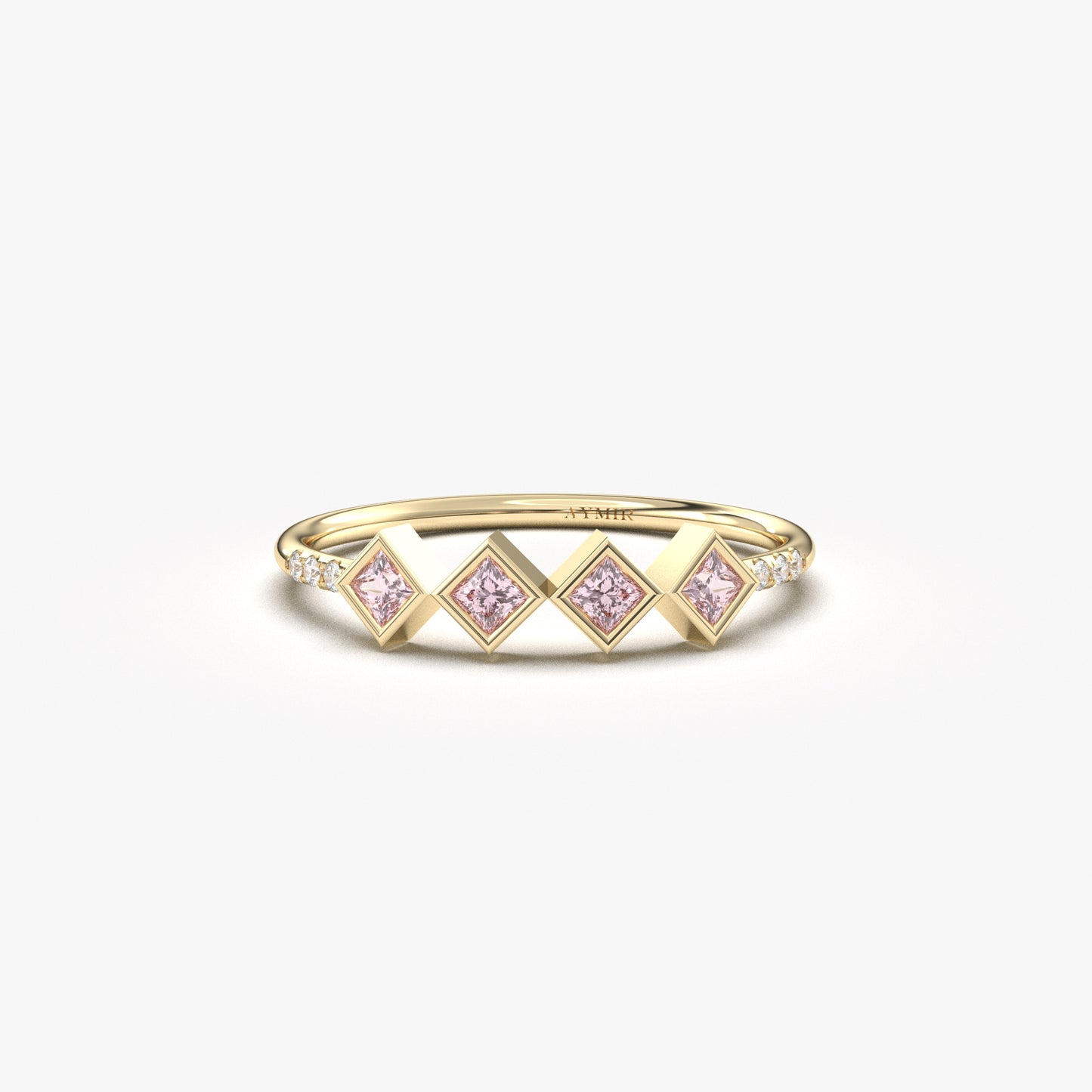 10K Gold Delicate Pink Topaz Ring - 2S170PNK