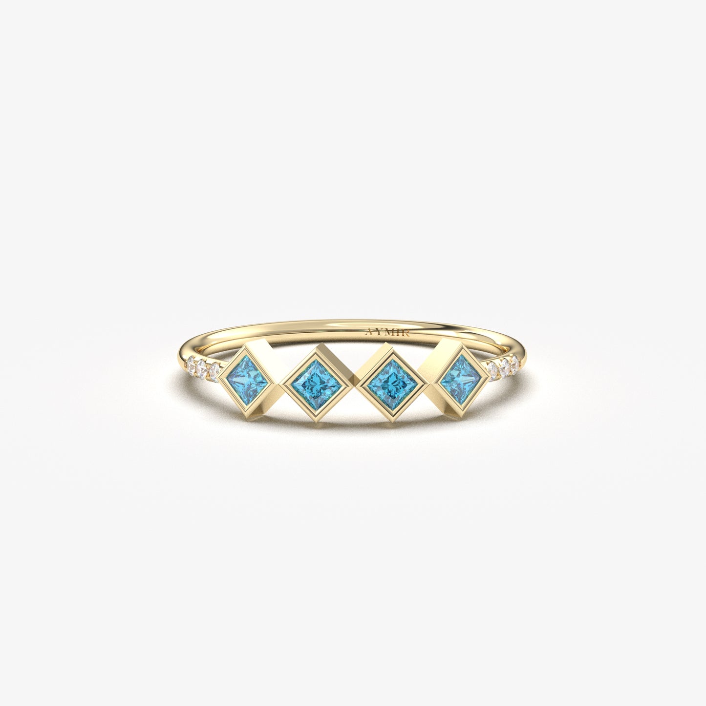 14K Gold Minimalist Sky Blue Topaz Ring - 2S170SKY