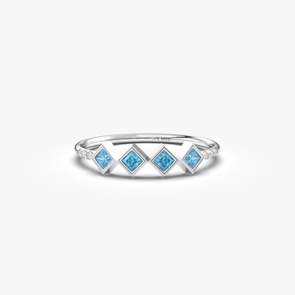 14K Gold Minimalist Sky Blue Topaz Ring - 2S170SKY