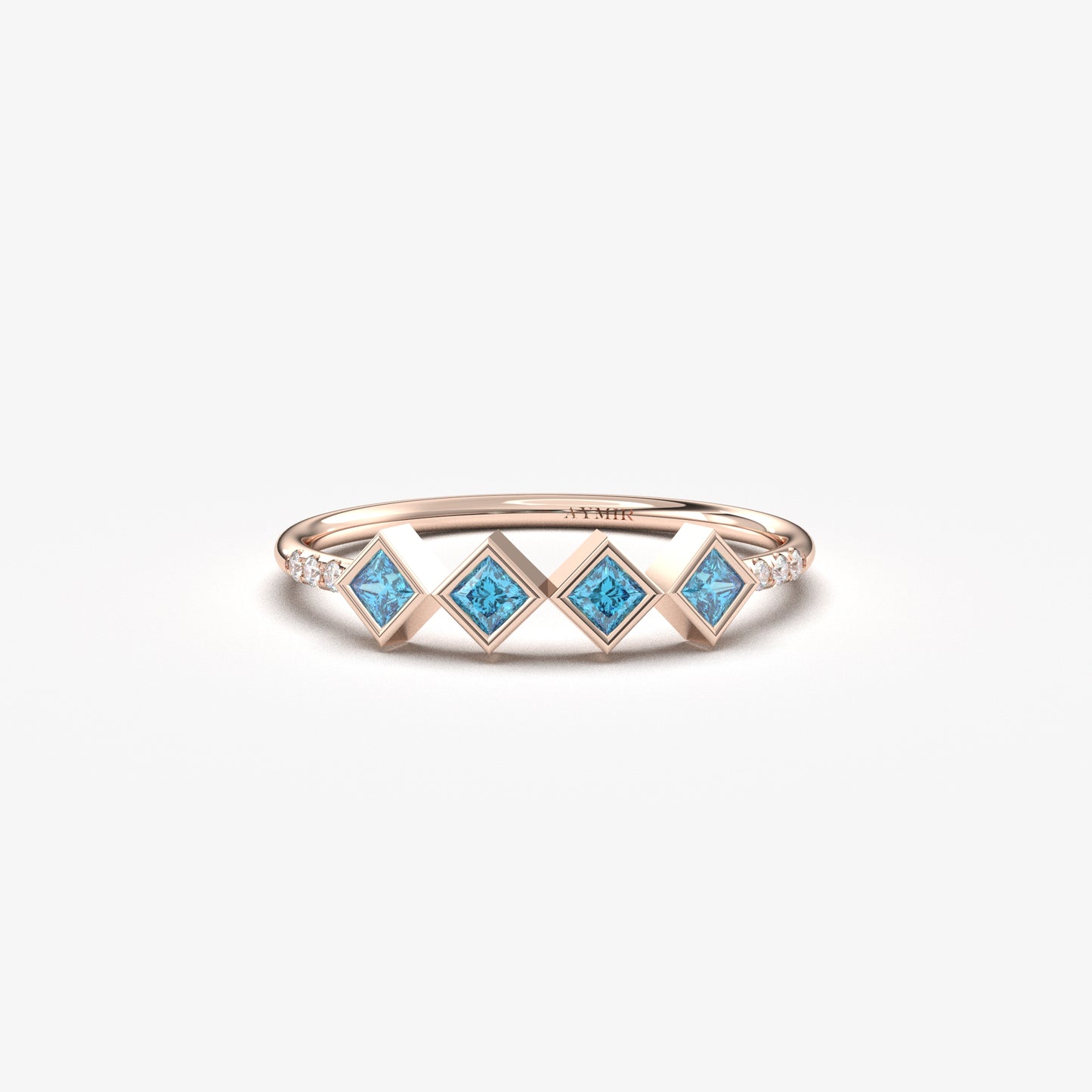 10K Gold Minimalist Sky Blue Topaz Ring - 2S170SKY