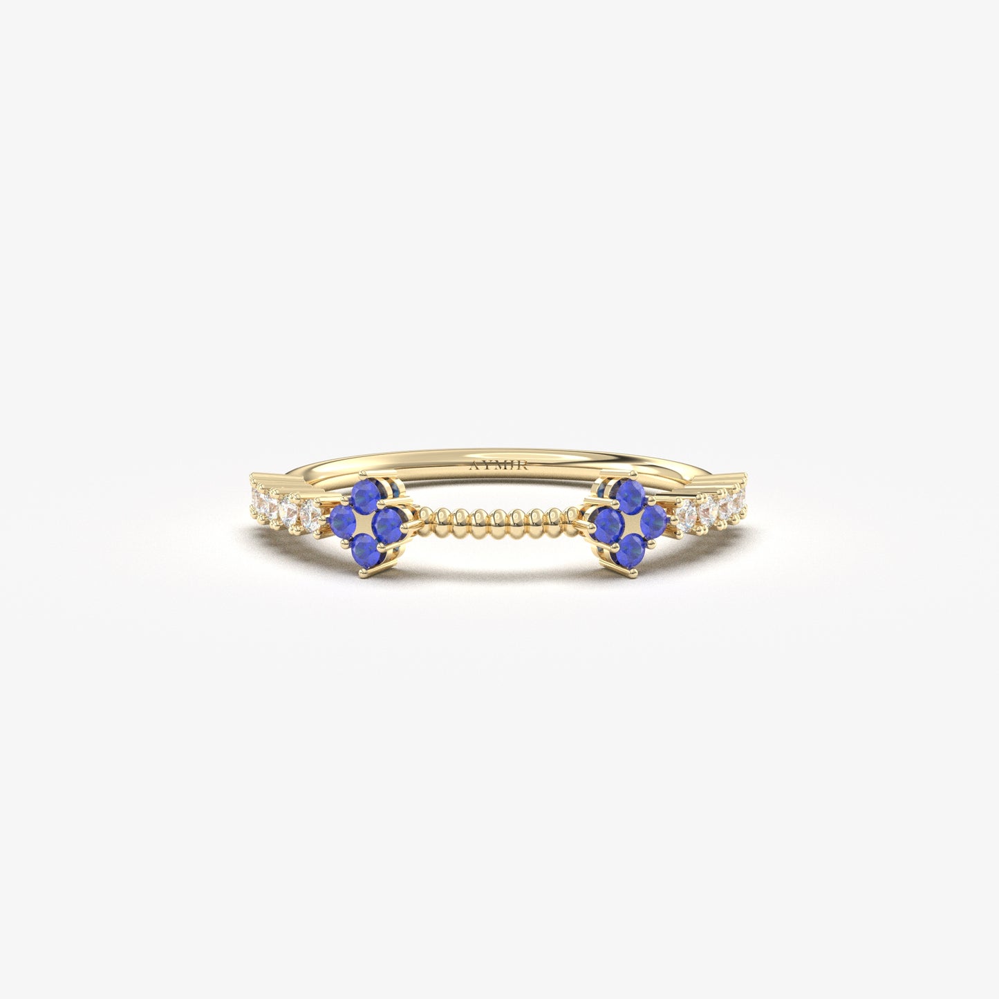 10K Gold Unique Diamond Sapphire Ring - 2S176SAF