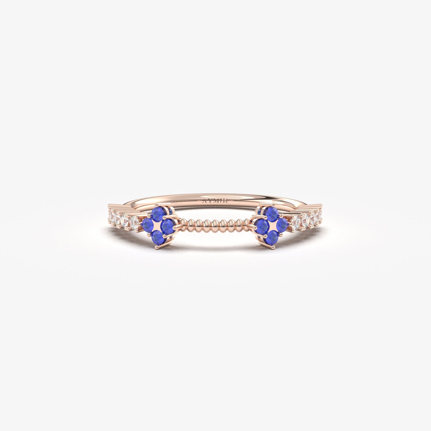 14K Gold Unique Diamond Sapphire Ring - 2S176SAF