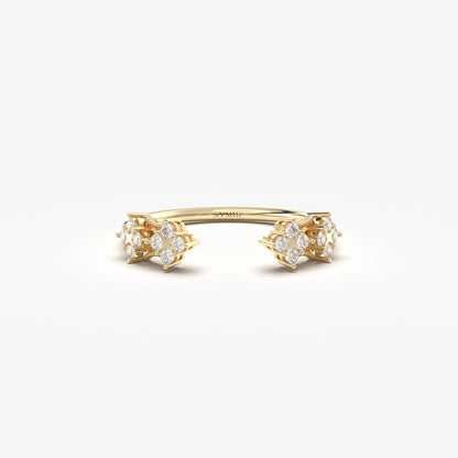 10K Open Diamond Vintage Gold Ring - 2S177