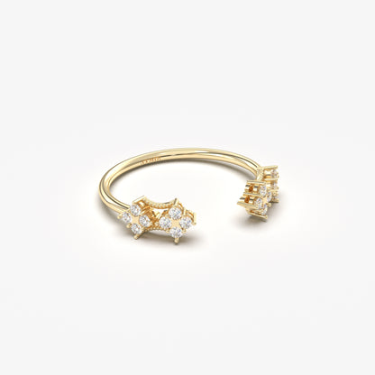 10K Open Diamond Vintage Gold Ring - 2S177