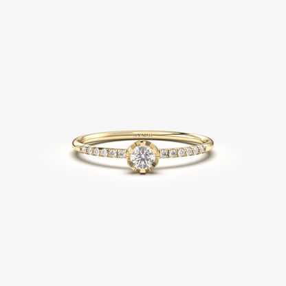 14K Gold Engagement CZ Ring - 2S181