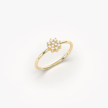 18K Gold Minimalist Seed Diamond Ring - 2S182