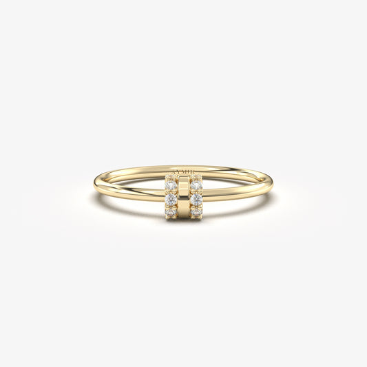 18K Gold Elegant Mini Diamond Ring - 2S183