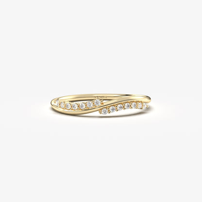 18K Gold Curved Wedding Ring - 2S185