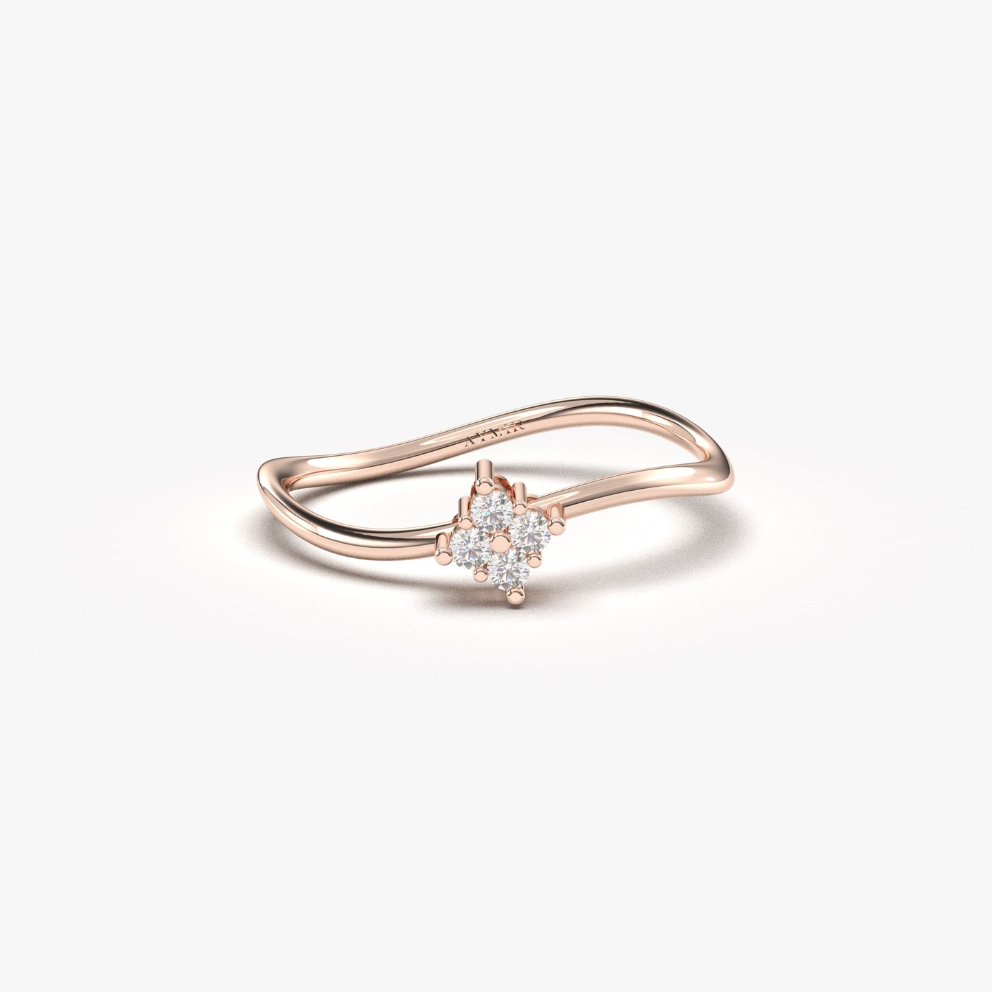 18K Gold Curved Diamond Seed Ring - 2S187