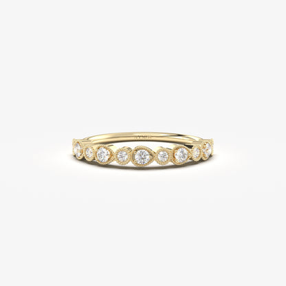 18K Gold Minimalist Wedding Diamond Ring - 2S18