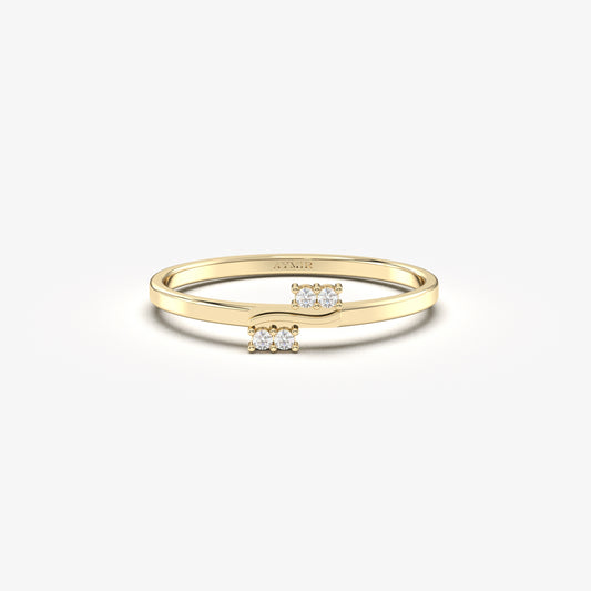 18K Gold Stack Wedding Ring - 2S190