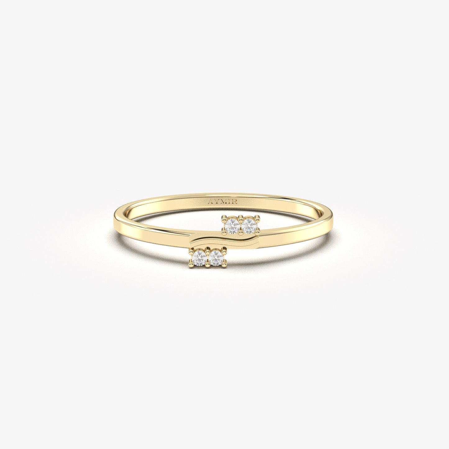 10K Gold Stack Wedding Diamond Ring - 2S190