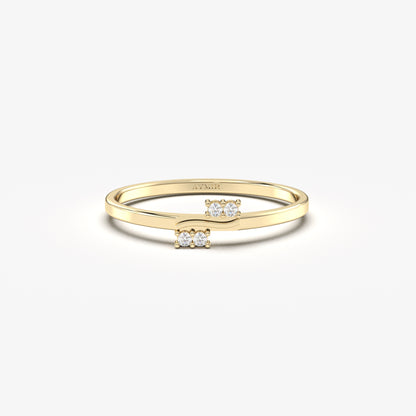 10K Gold Stack Wedding Diamond Ring - 2S190