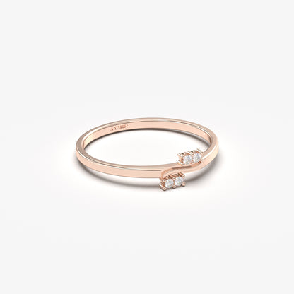 10K Gold Stack Wedding Diamond Ring - 2S190