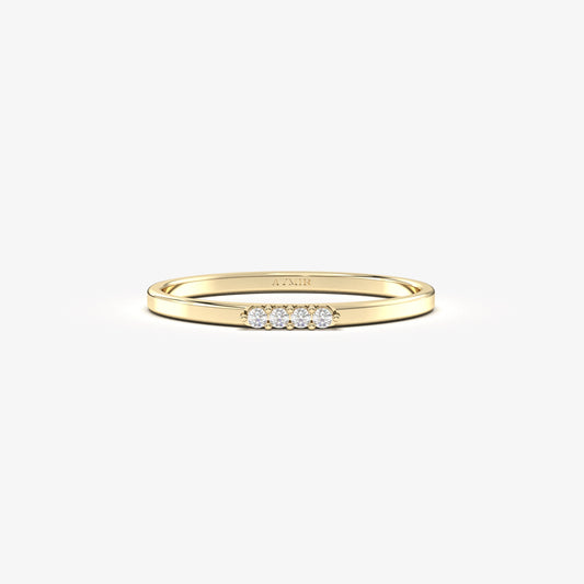 18K Delicate 4 Stone Gold Ring - 2S191