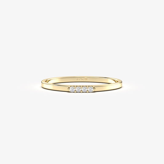 18K Gold 4 Stone Diamond Ring - 2S191