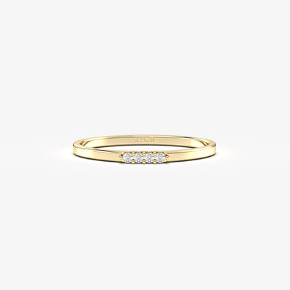 10K Delicate 4 Stone Gold Ring - 2S191