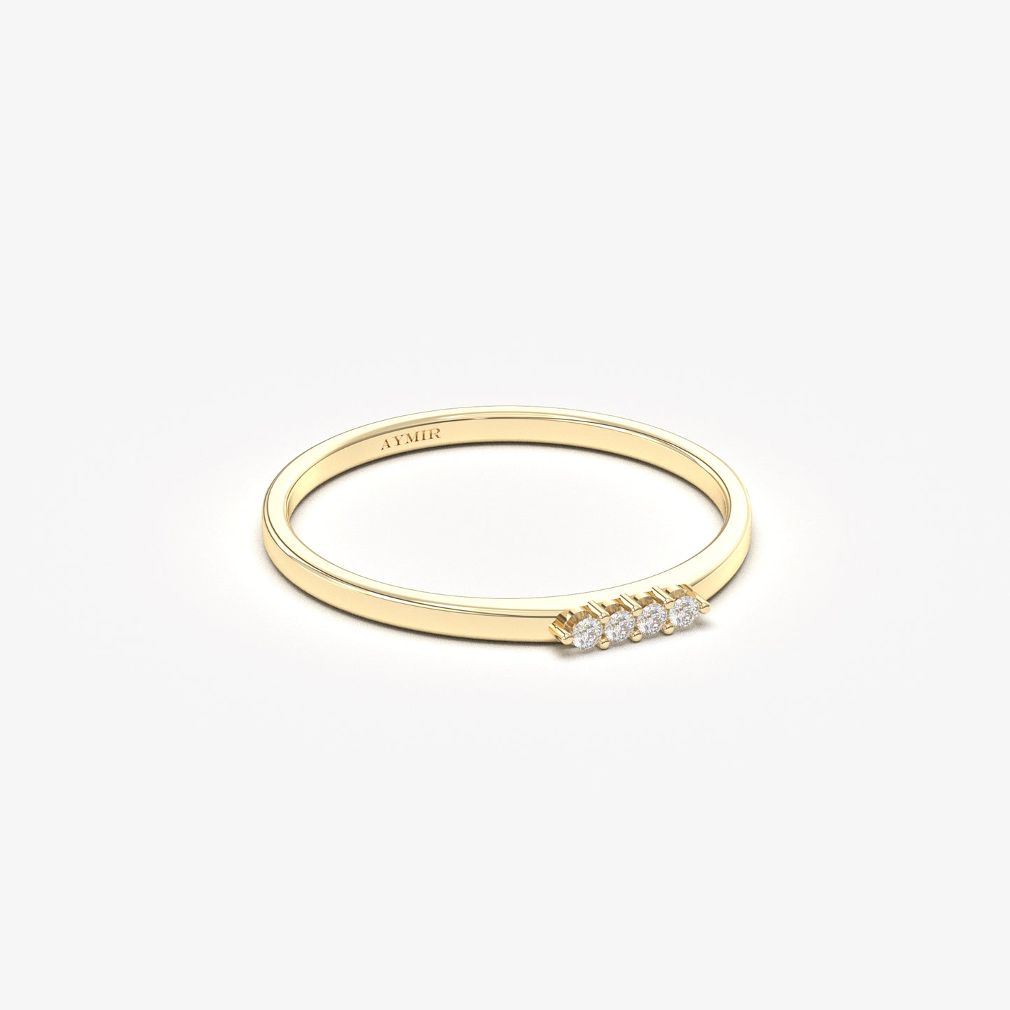 10K Delicate 4 Stone Gold Ring - 2S191