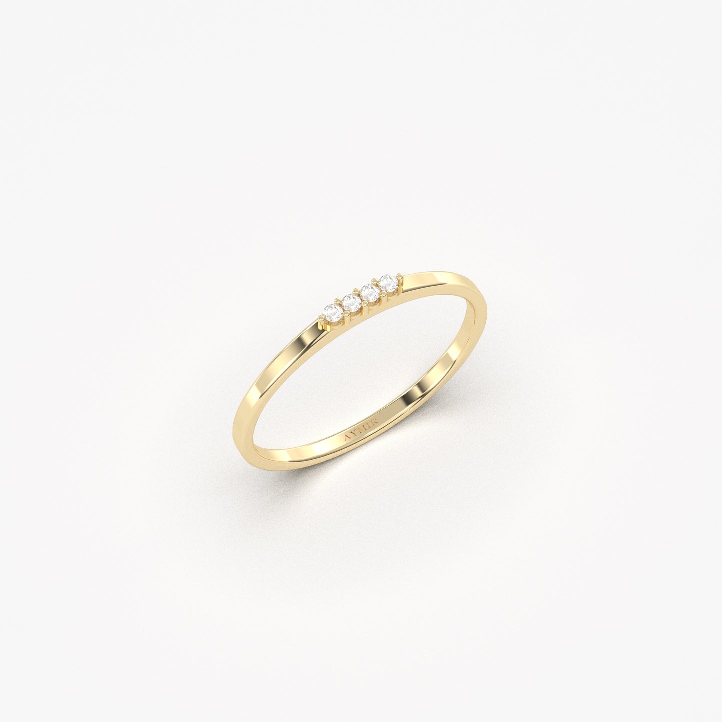 10K Delicate 4 Stone Gold Ring - 2S191