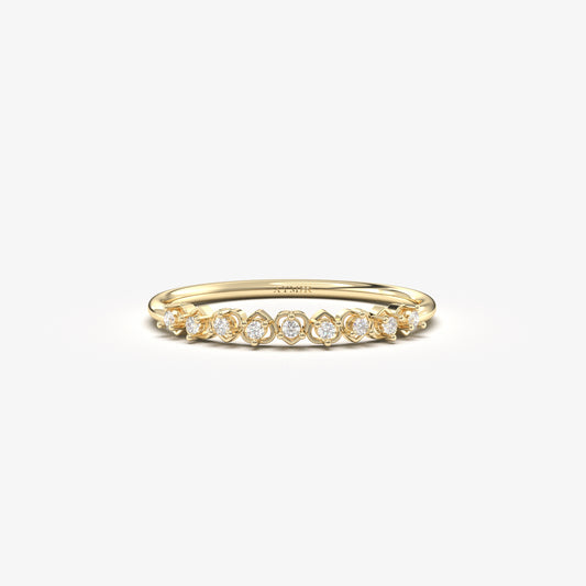 18K Gold Minimalist Heart Diamond Ring - 2S192