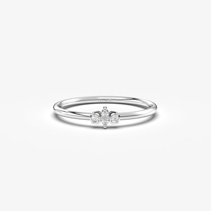 18K Solid Gold Diamond Stacking Ring - 2S193