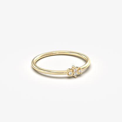 18K Solid Gold Diamond Stacking Ring - 2S193