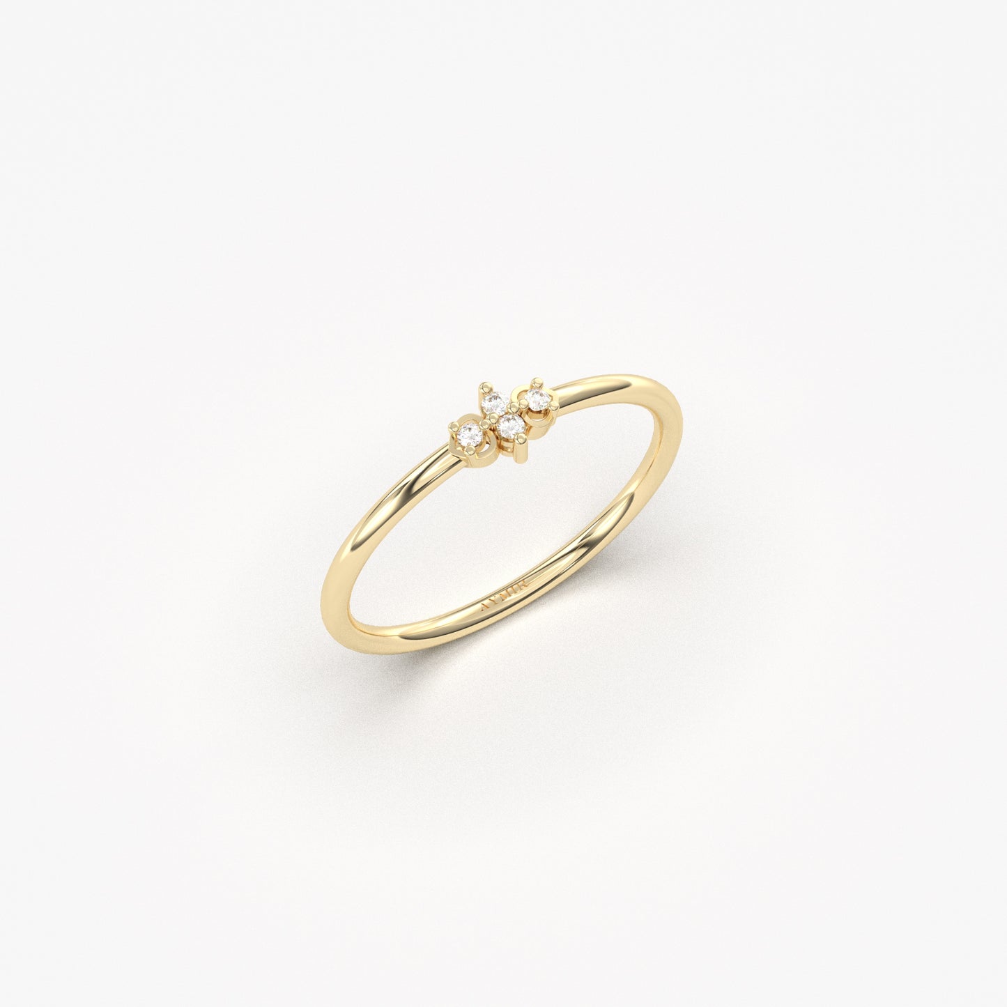 18K Solid Gold Diamond Stacking Ring - 2S193